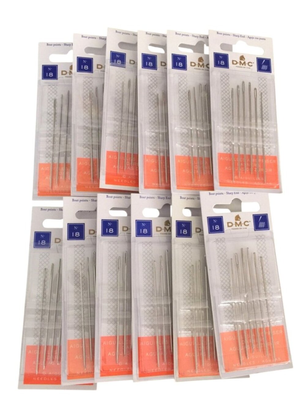 D.M.C. Darners Needles #18 Sharp End 6 Pieces 12 Packages